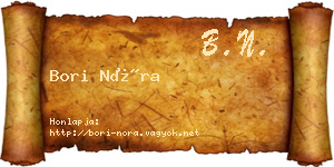 Bori Nóra névjegykártya